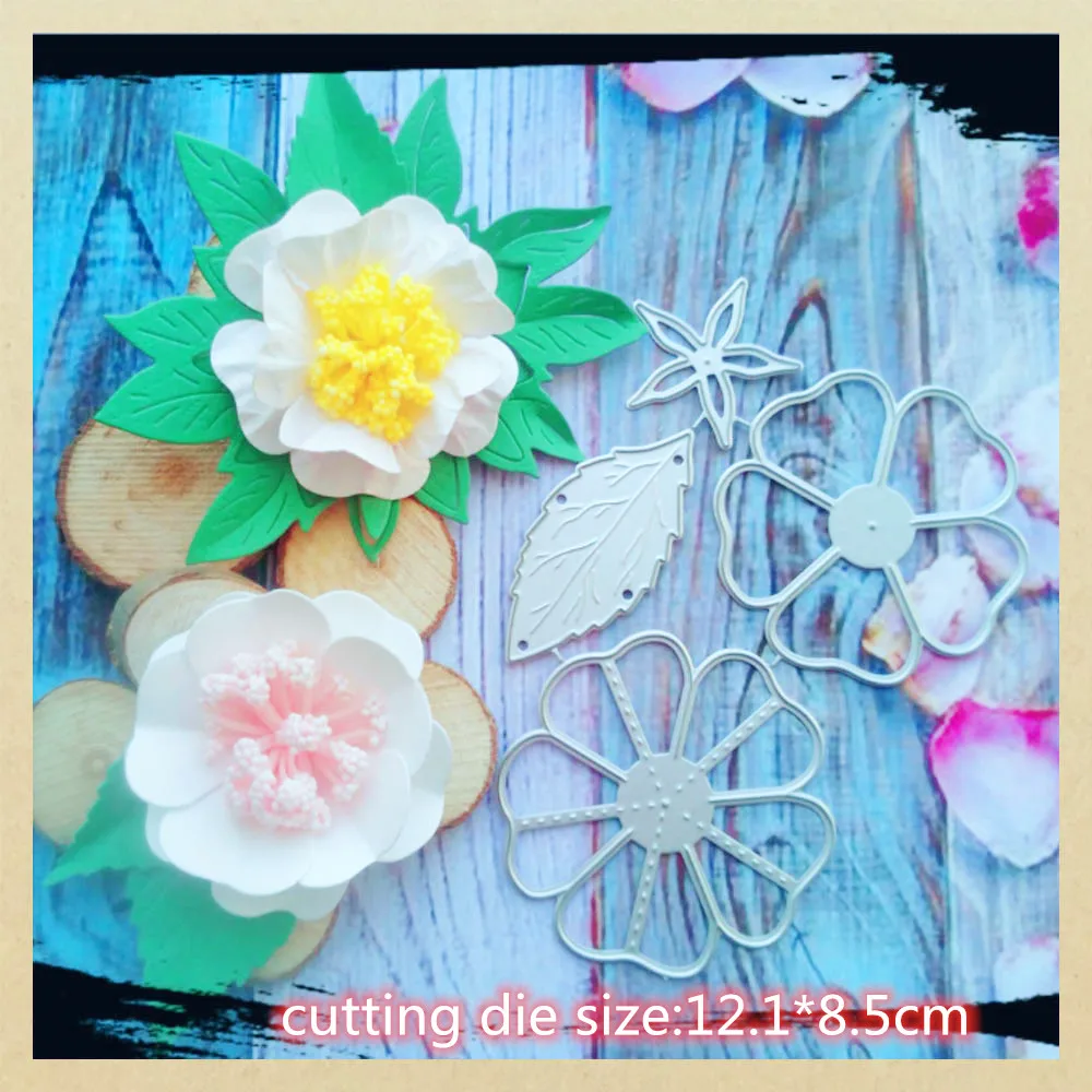 Leaf &amp Flowers Set Crafts and Scrapbooking Dies Stencil Template for Embossing DIY Paper Album Gift Cards Making | Дом и сад