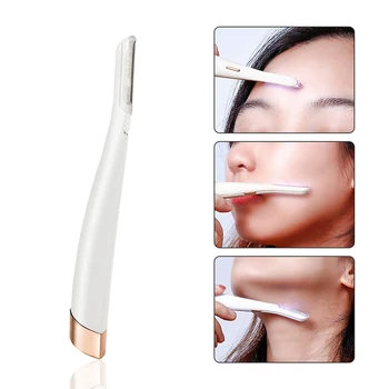 

LED Lighted Facial Expoliator Face Hair Remover Shaver Electric Female Eyebrow Trimmer Razor Painless Expoliates Dead Skin