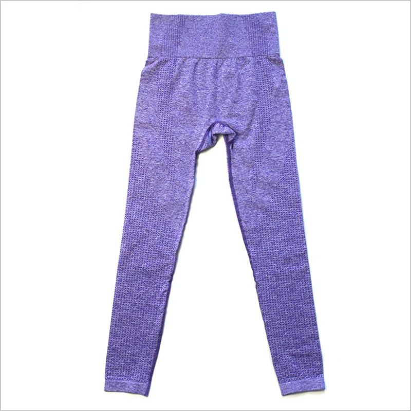 Энергетические бесшовные леггинсы, спортивные Леггинсы для фитнеса, спортивные женские штаны для фитнеса, бега, йоги, колготки для спортзала, леггинсы с высокой талией - Цвет: Purple
