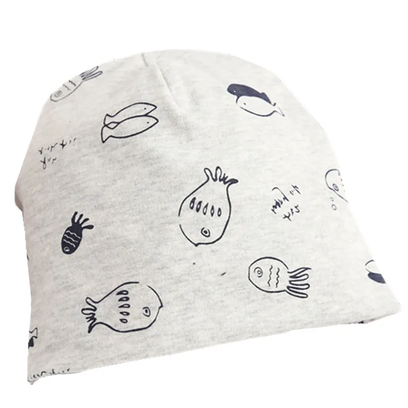hat fish grey Детский воротник-шарф с мультяшным принтом; сезон осень-зима; Детский Теплый шейный платок; хлопковый Детский шарф; Детские шарфы - Цвет: hat fish grey