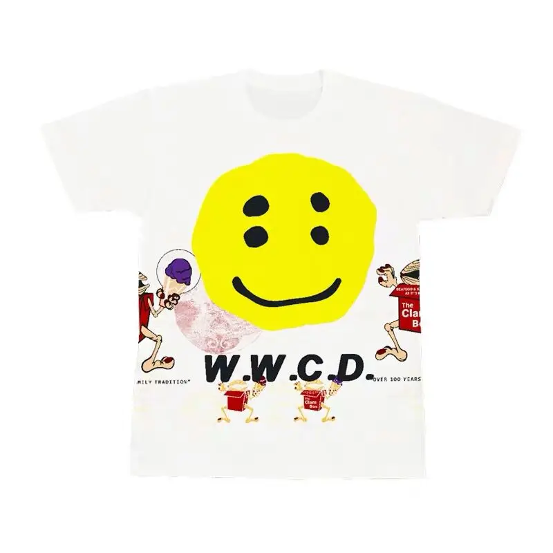 white2 Kanye CPFM. XYZ w. W. C. D. Футболка со смайликом и забавным злодеем, футболка для мужчин и женщин, лучшее качество, футболки с Трэвисом Скоттом астромировым - Цвет: white2
