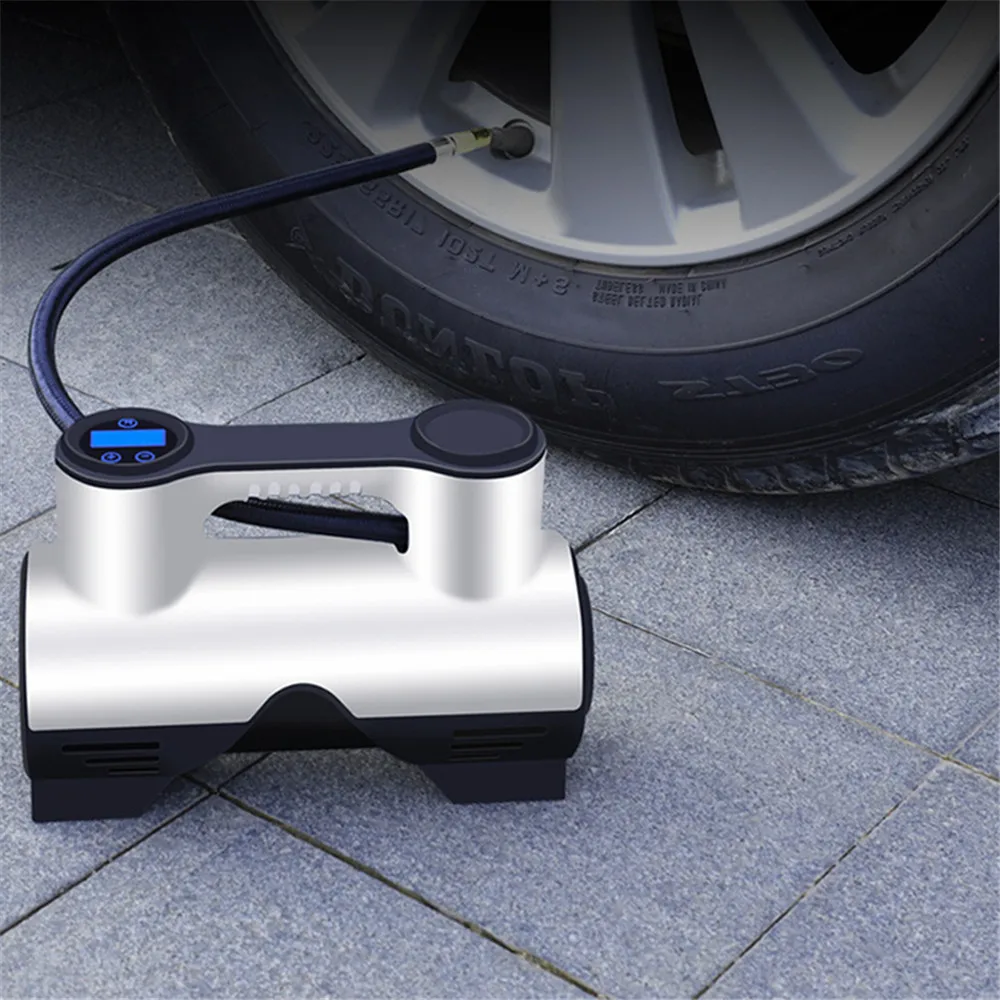 

Portable Air Compressor Pressure Gauge (150 Psi 12V DC) Bright Emergency Flashlight Tire Inflator - Car Tire Pump With Digital