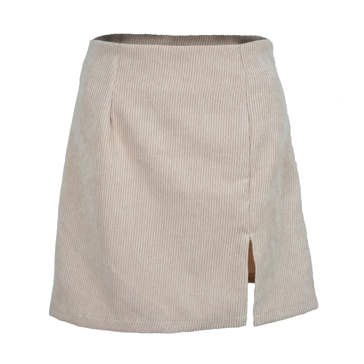 Faldas Mujer Moda 2020 Solid Cotton A-Line Above Knee, Mini Pink Skirt Empire Casual Autumn Winter High Waist Split Short Skirt