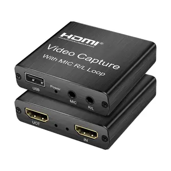 

4K 1080P HDMI To USB Video Capture Card Loop Audio Out Mic IN Game Recording Box PC Live Streaming Broadcast Plate