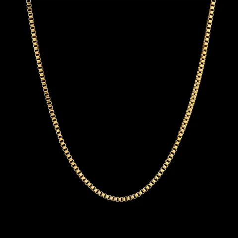 Steel Box Chain 1.5-3.0mm Width Necklaces For Women Men Gold Silver Color Fashion Chain Necklaces Metal Jewelry Gifts