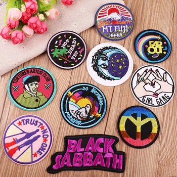 

50pcs/lot Round Embroidery Patches Girl Pirate Jacket Jean Backpack Clothing Decoration Accessories Iron Heat Transfer Applique