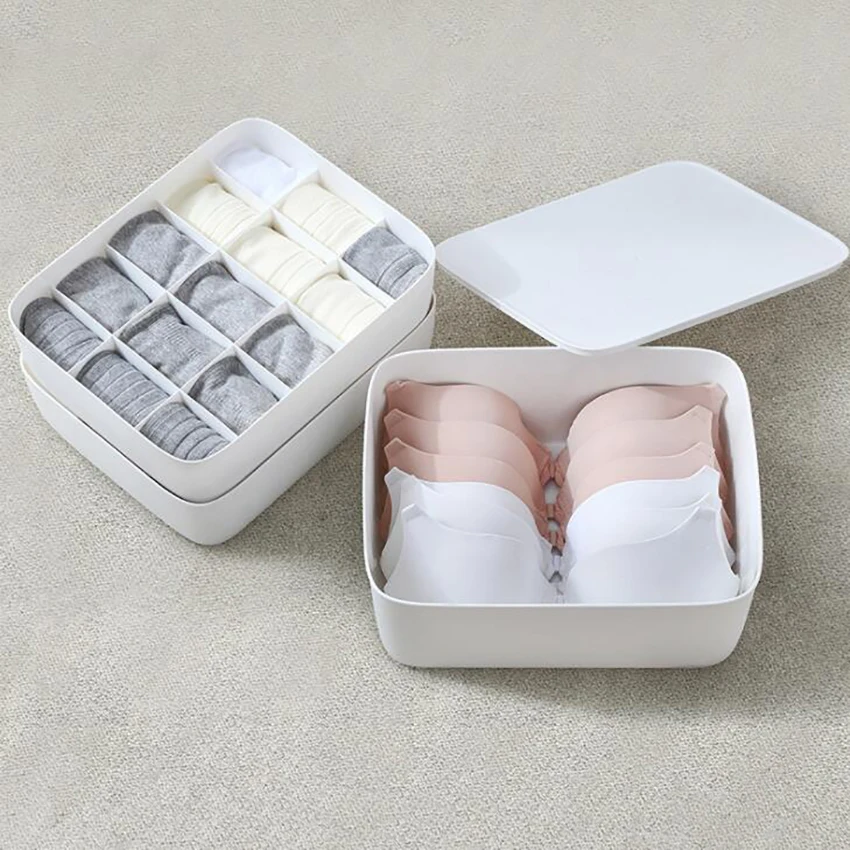 

Plastic Drawer Organizer Divider -10 Grids/ 15Grids / Empty - Washable Bra Sock Underwear Tie Cloth Organizer Closet Storage Box