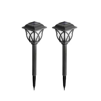 

2pcs New Solar Lawn Light Outdoor Solar Powered Stainless Steel IP65 Waterproof LED Tiny Lighting Ground Plastic Lawn Light