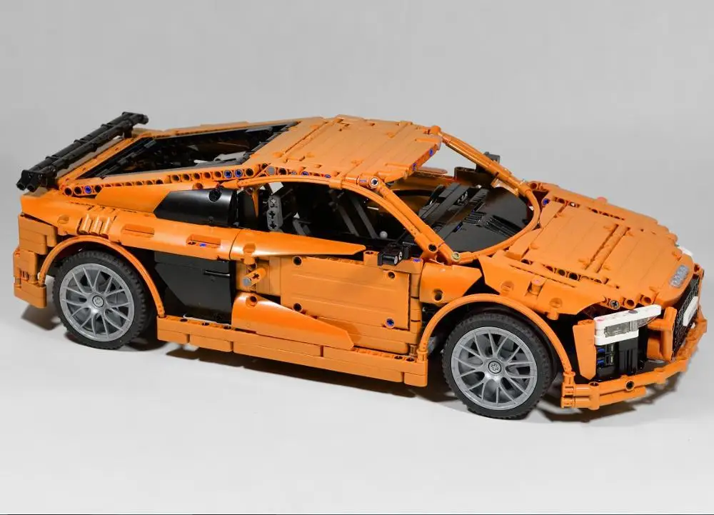 Новинка техника серии Audi по форме спортивного автомобиля R8 Technic MOC 4463 модели наборы строительных блоков Кирпичи diy игрушки подарок
