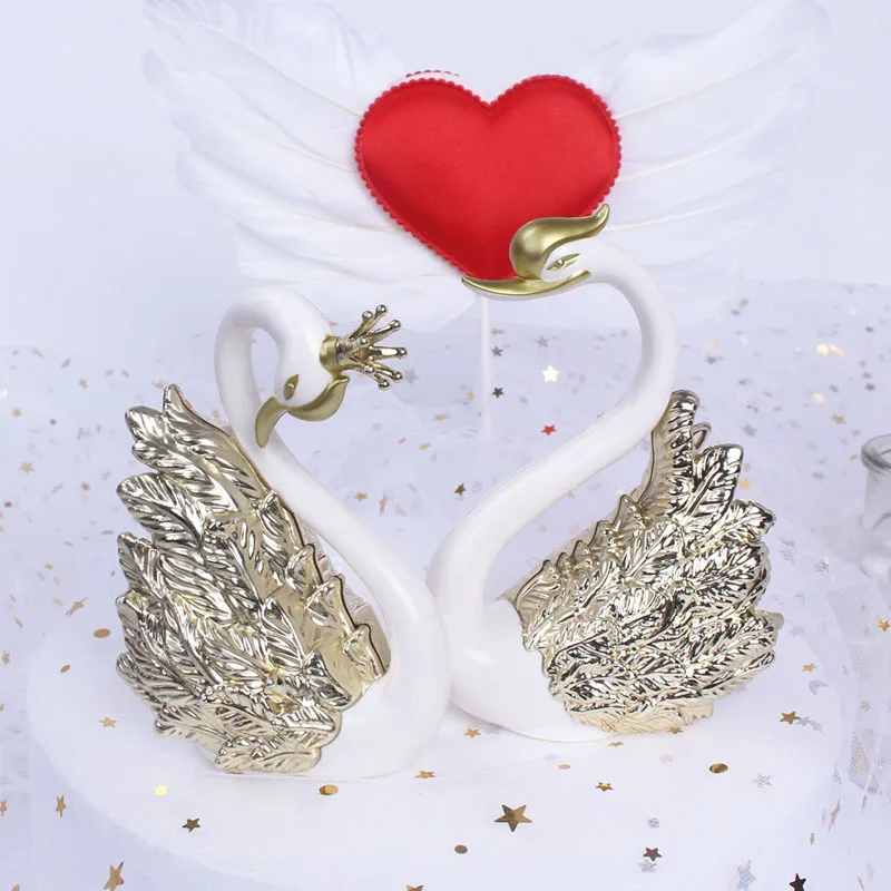 10cm new swan action figure with gold/silver plated Swan model figure toy cake decoration gifts for girls