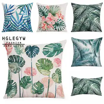 

For Textile Printed pattern Throw Flower Covers Office Case Pillow Cotton Linen Pillow HGLEGYW Plant Pillowcase Home