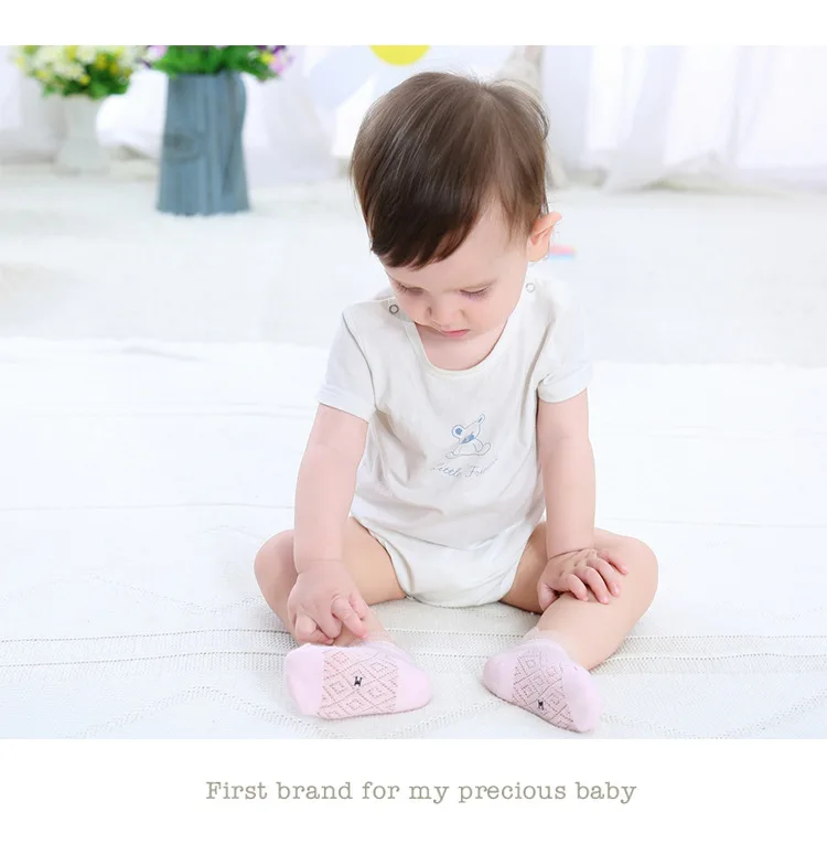 [ Hollow out No-show Socks] Spring And Summer Lace Mesh Thin Cotton Medium And Small Infants Children Baby Socks