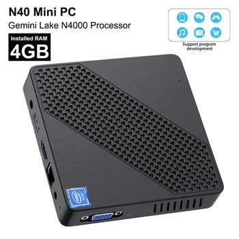 

SZBOX N40 Mini PC Windows10 Intel Processor N4000 Windows 10 Mini PC DDR4 4GB 64GB HDMI 2.4G/5G WiFi Bluetooth 4K Media player