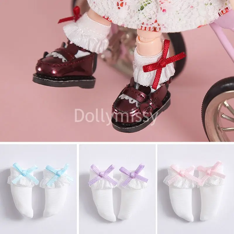 1 пара мини милые кукольные носки с бантиком для OB11 1/12BJD, holala, Obitsu 11 кукольные короткие носки для кукольной обуви аксессуары для носков