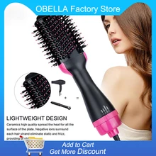 2 in 1 One Step Hair Dryer Brush Hot Air Comb Volumizer  Fashion Curler Flat iron Hair Straightener Styling Curling curling iron