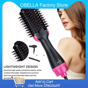 

2 in 1 One Step Hair Dryer Brush Hot Air Comb Volumizer Fashion Curler Flat iron Hair Straightener Styling Curling curling iron