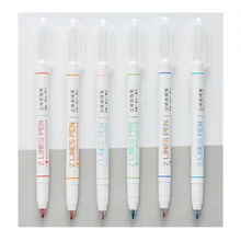 Креативные пластиковые ручки 0,5 мм, 2 линии, стерео ручки, цветные маркеры для ручного рисования, двухцветные маркеры