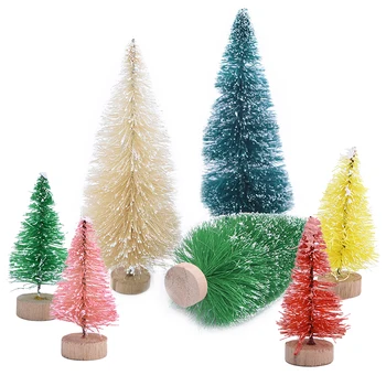 

5pcs New Christmas Tree Small Pine Tree Sisal Silk Cedar Decoration Mini Christmas Tree Home Decor Desktop Mini Christmas Decor