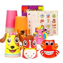 Juego de 12 unids/set de vasos de papel hechos a mano para niños, kit de material adhesivo para niños, Escuela de guardería, arte artesanal, juguetes educativos ZXH