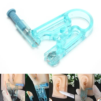 

1 Set Disposable Safe Sterile No Pain Ear Piercing +Stainless Steel Stud Toiletry Kits Top Safety Ear Piercing Kit
