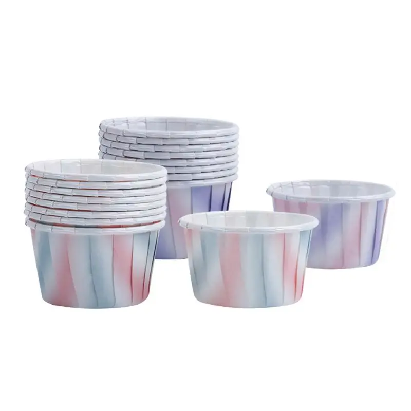 

Beautiful New 100pcs/Set Rainbow Cupcake Wrapper Paper Muffin Baking Cup Liner Case Birthday Decor