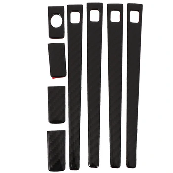

8Pcs Carbon Fiber Outer Door Handle Decor Cover Trim Fit for A u d i A4 B8 A5 2009-2016