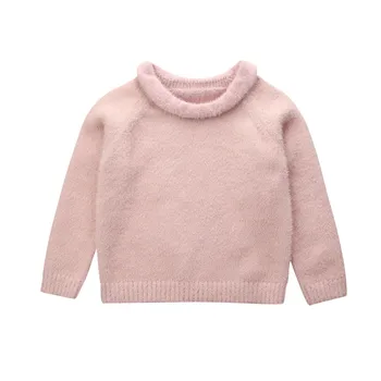

0-3Y Kids Baby Girl Boy Sweater Tops Toddler Knitted Ruffles Solid Pullover Tops Jumper Children Clothes Autumn Winter Knitwear