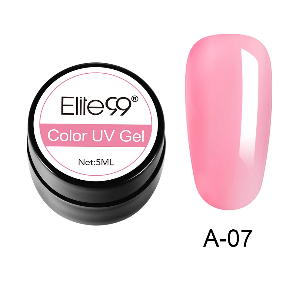 Elite99 5 мл чистый цвет УФ гель для ногтей маникюр Полупостоянный УФ покрытые лаком ногти замочить от DIY живопись гель лак для ногтей - Цвет: A07