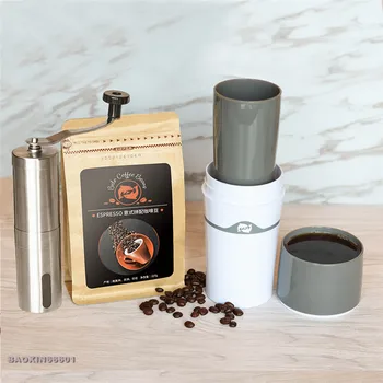 

Hand-washing pot drip cup + grinder + split coffee beans selected drip coffee pot creative gift set combination