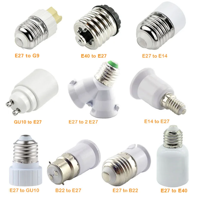 

B22 G9 E27 E14 E40 Socket Bulb Extender Holder Light Adapter Base Bulb Plastic new Lamp LED Screw Sockets Fitting Converter