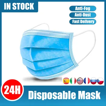 

100pcs Mascarillas 3 Layer Elastic Earloop Masks Anti-Dust 3 Filter against Droplet Mouth Anti Dust PM 2.5 Filter Mascarillas