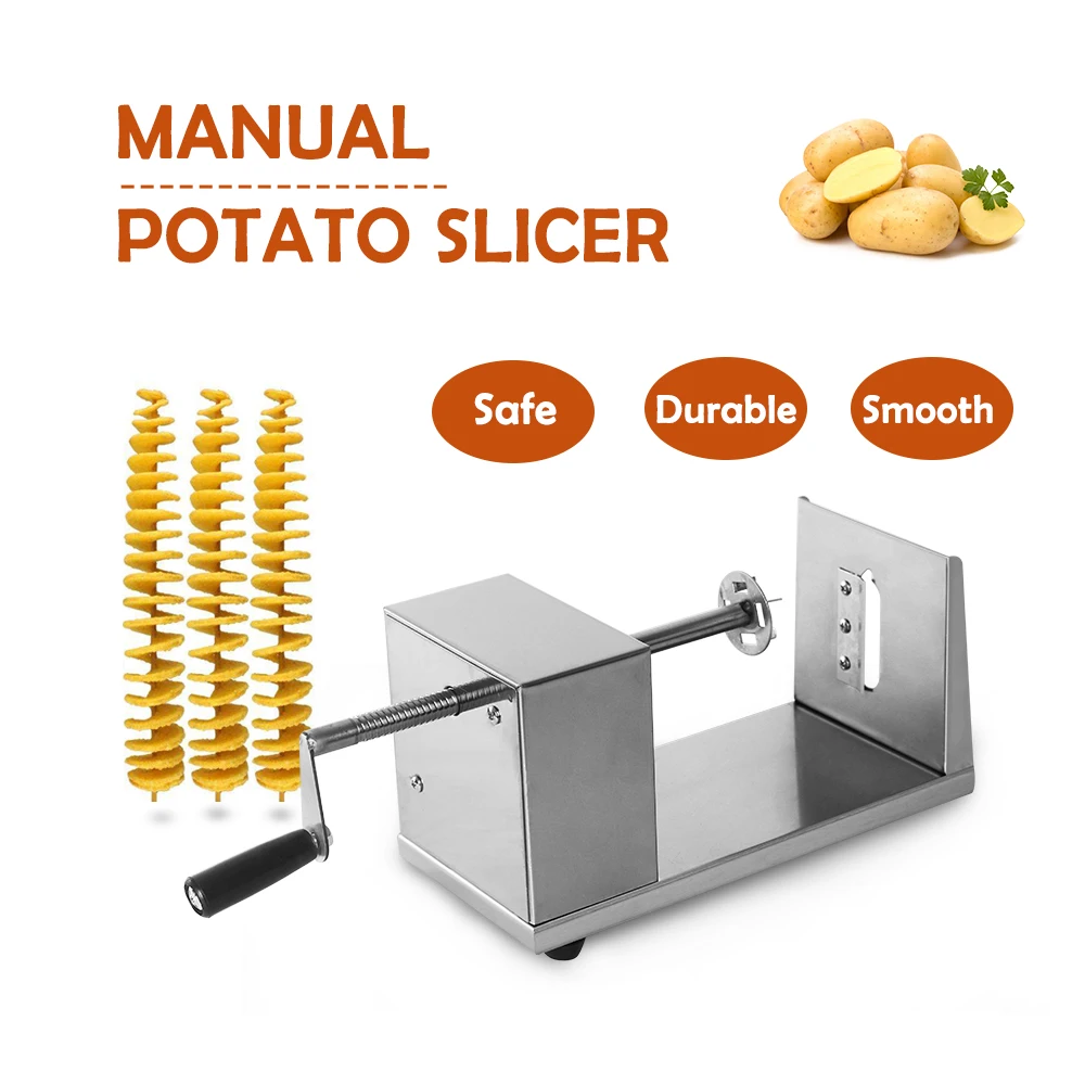  Stainless Steel Manual Potato Spiral Slicer French Fries Chips Fry-Cutter Twisted Shape Kitchen Gad - 4000127531548