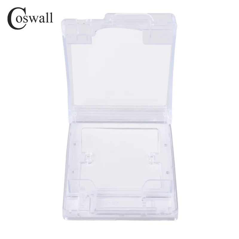 Coswall IP55 Водонепроницаемая Пыленепроницаемая прозрачная коробка+ белая стеклянная настенная панель стандарт ЕС розетка с двойным usb зарядным портом