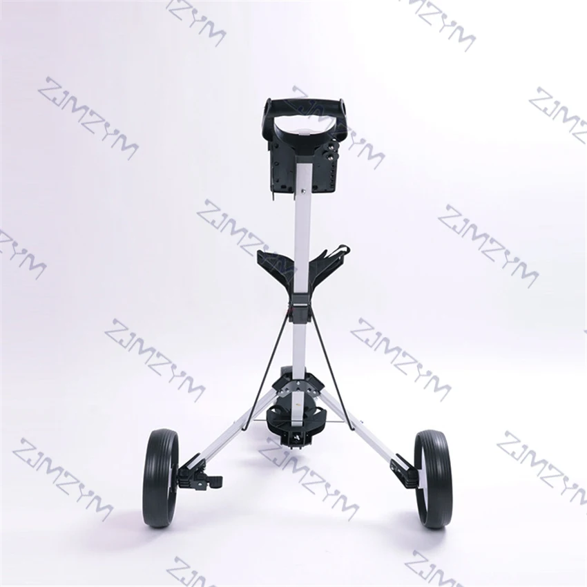 ZH-T019 Manual High Quality Foldable Golf Ball Bag Pull Cart Folding Aluminum Golf Trolley Supplies With Three Black Wheels