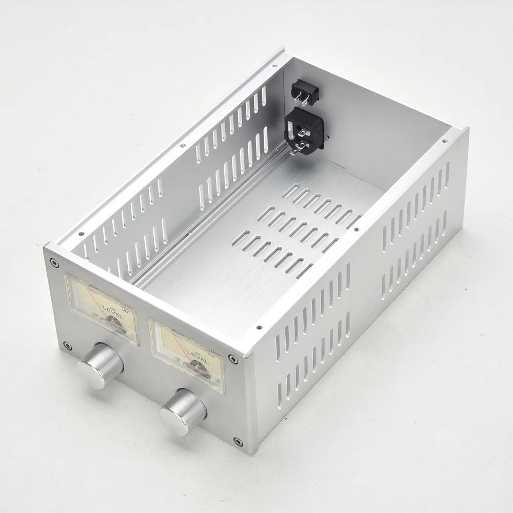 BZ1710 Retro Double Level Meter All Aluminum Amplifier Chassis Tube Power Amp Case Mini Enclosure Diy Box 172*100*268MM