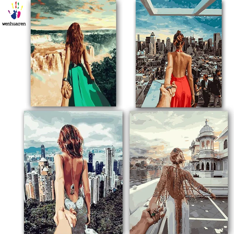 

DIY colorings pictures by numbers with colors Beautiful view picture drawing painting by numbers framed Home