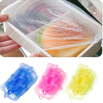 

Universal Silicone Lid Bowl Cover Food Fresh Keeping Lids Reusable Stretch Suction Cookware Kitchen Tools
