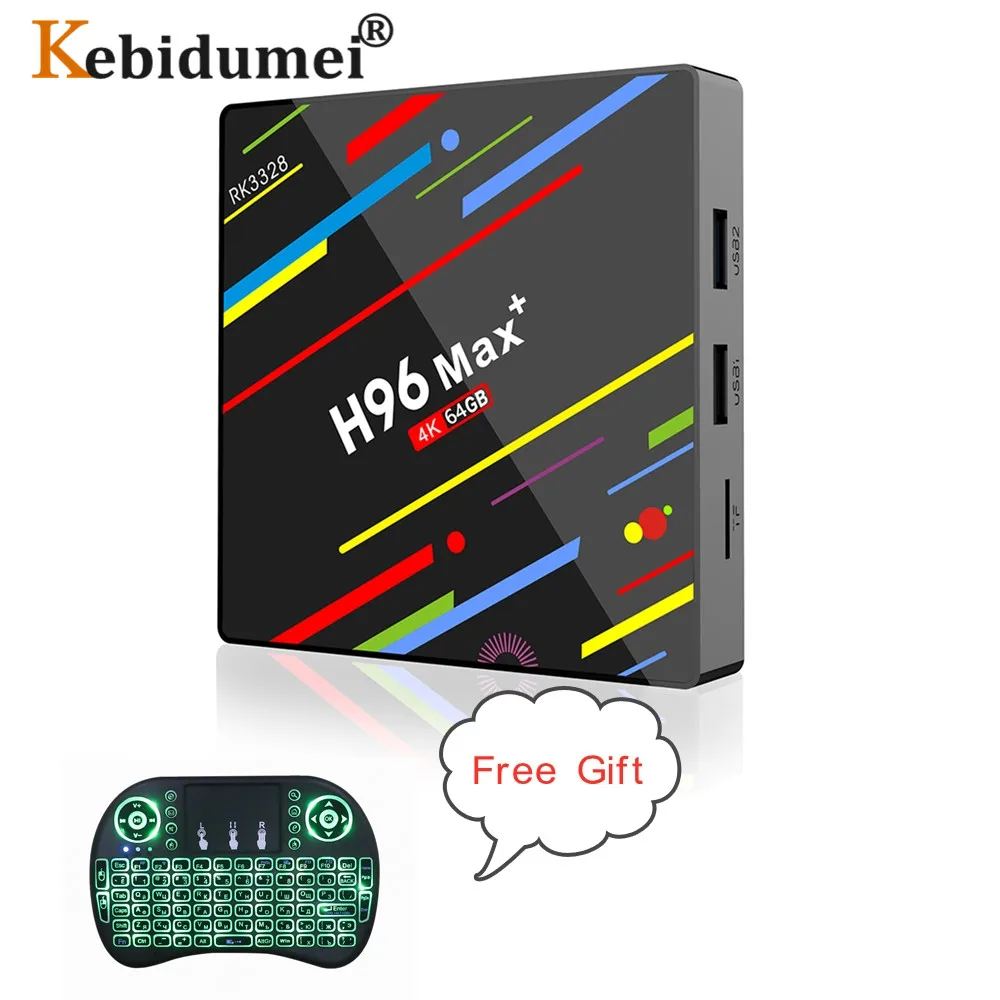 H96 MAX Plus Smart tv Box Android 9,0 4 Гб 64 Гб Rockchip RK3328 5G Wifi H.265 4K Youtube Netflix Play IP tv медиа с i8 клавиатурой