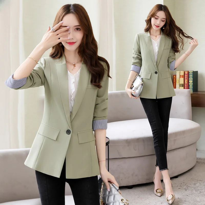 

2019 New Style Spring And Autumn Elegant Slim Fit Slimming Ol Career Small Suit Coat Women's Korean-style Casual Blazer