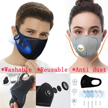 

10Pcs Mask Washable Reusable Sponge Mask PM2.5 Mouth Mask Muffle Respirator