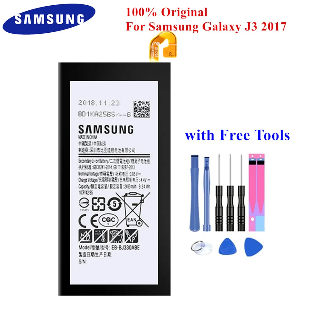 100% Оригинальный Батарея EB BJ330ABE для Samsung Galaxy J3 2017 J330 SM J330F J330G J330FN J3308 J3300 J330L 2400 мАч с