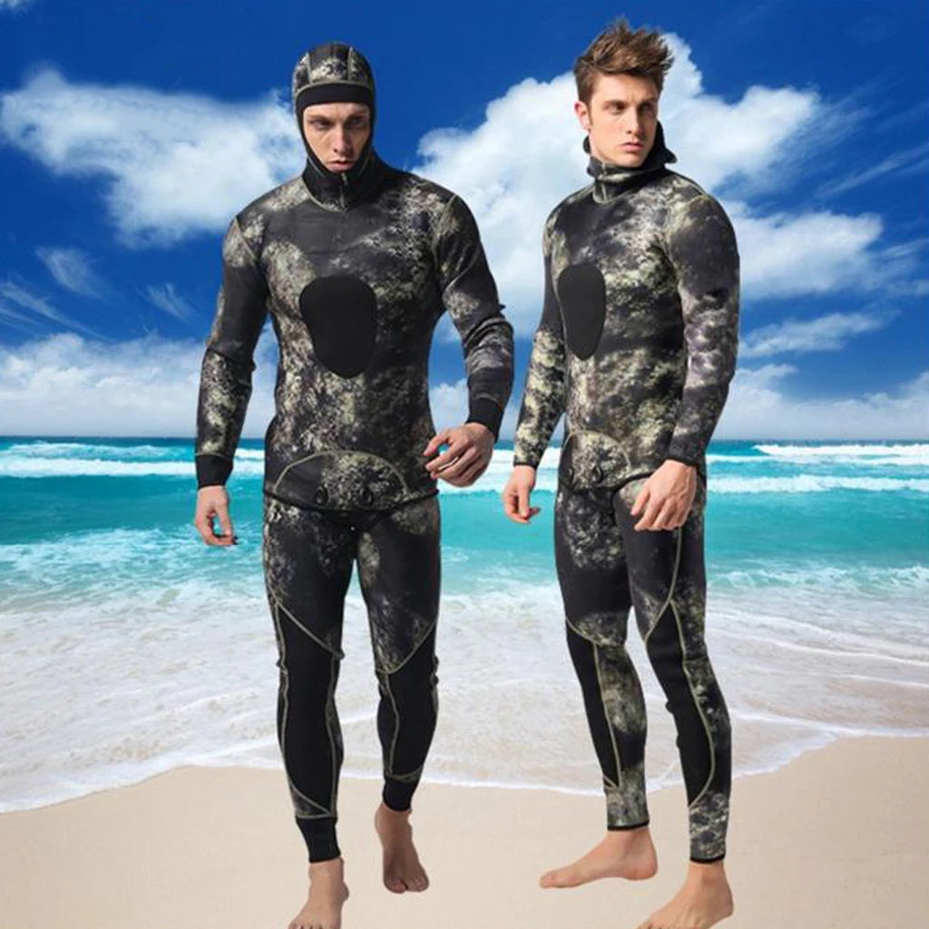 Men Diving Wetsuit Full Body Thermal Winter Surf Swim Kayak Jet Ski Hooded Suit Diving Men Wetsuit