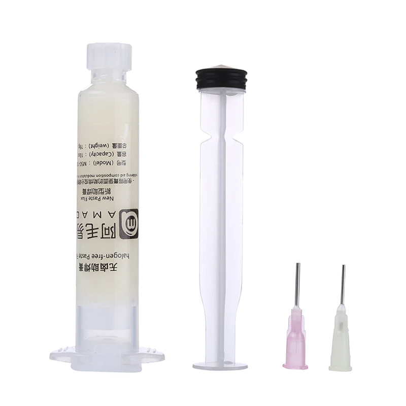 10CC Lead-Free Solder Paste Flux NO-Clean Syringe Soldering Grease SMD PCB PGA BGA Advanced Welding Oil Flux - Цвет: 4 IN 1
