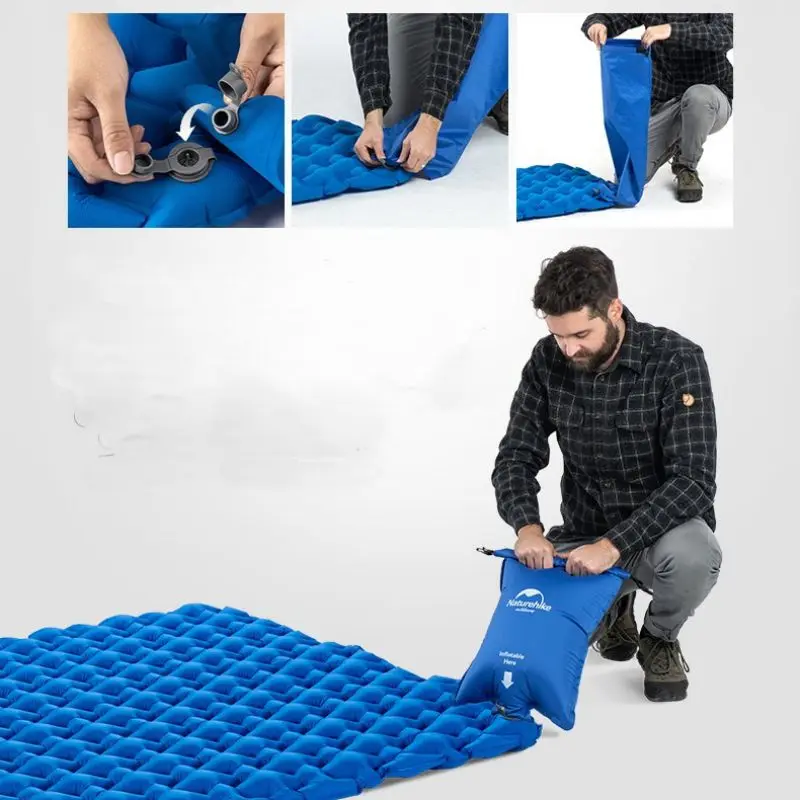 

Inflatable Air Sleeping Mattress With Inflatable Bag, Thick Damp-proof Portable Double Person Bed Outdoor Camping Mat Pad
