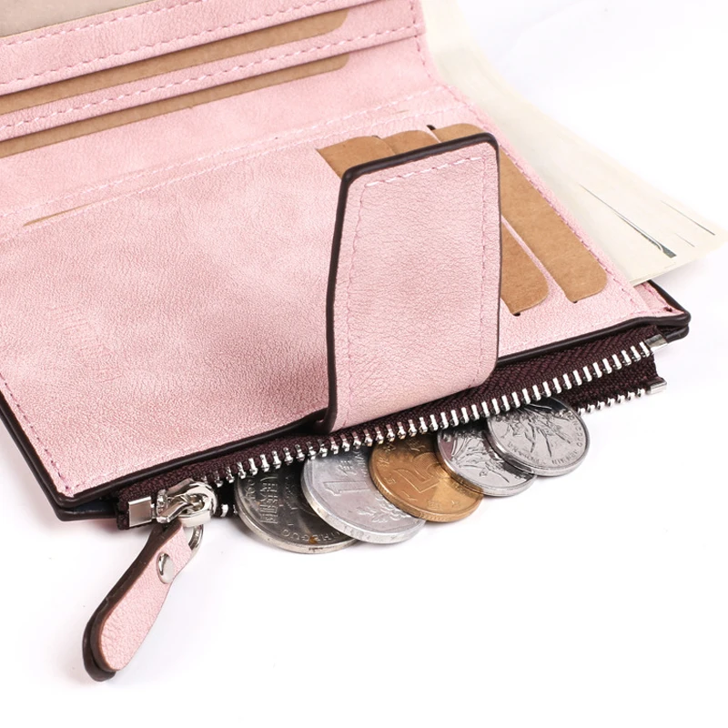 Кожаный женский бумажник на застежке маленький и тонкий карман для монет дизайнерские женские Кошельки Держатели карт Роскошные брендовые кошельки дизайнерские
