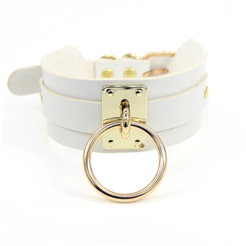 WT Sexy Punk Choker Collar Leather Choker Bondage Cosplay Goth Jewelry Women Gothic Necklace Harajuku Accessories - Окраска металла: WT