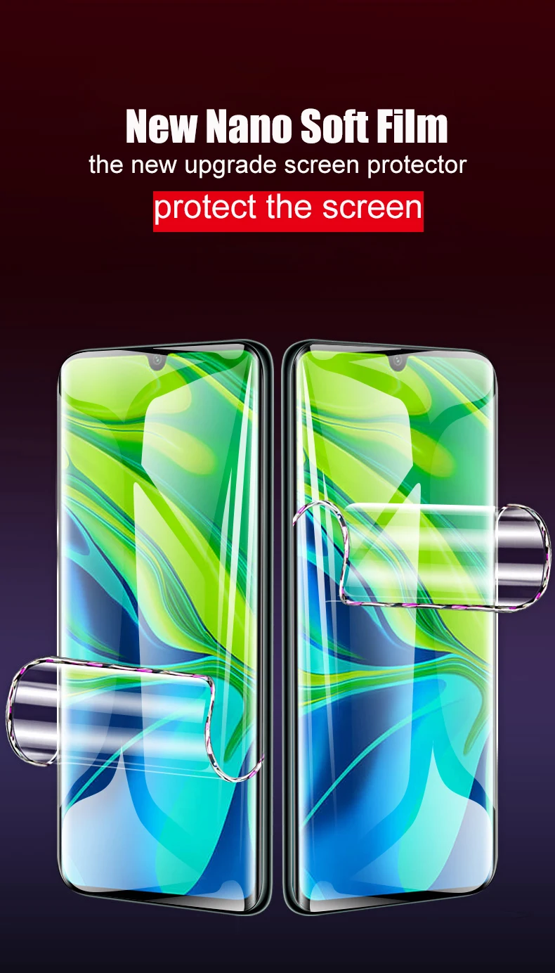 Арвин Гидрогелевая пленка для Xiao Mi CC9 Pro Note 10 Pro защита экрана 9D нано технология Мягкая полное покрытие изогнутая пленка не стекло