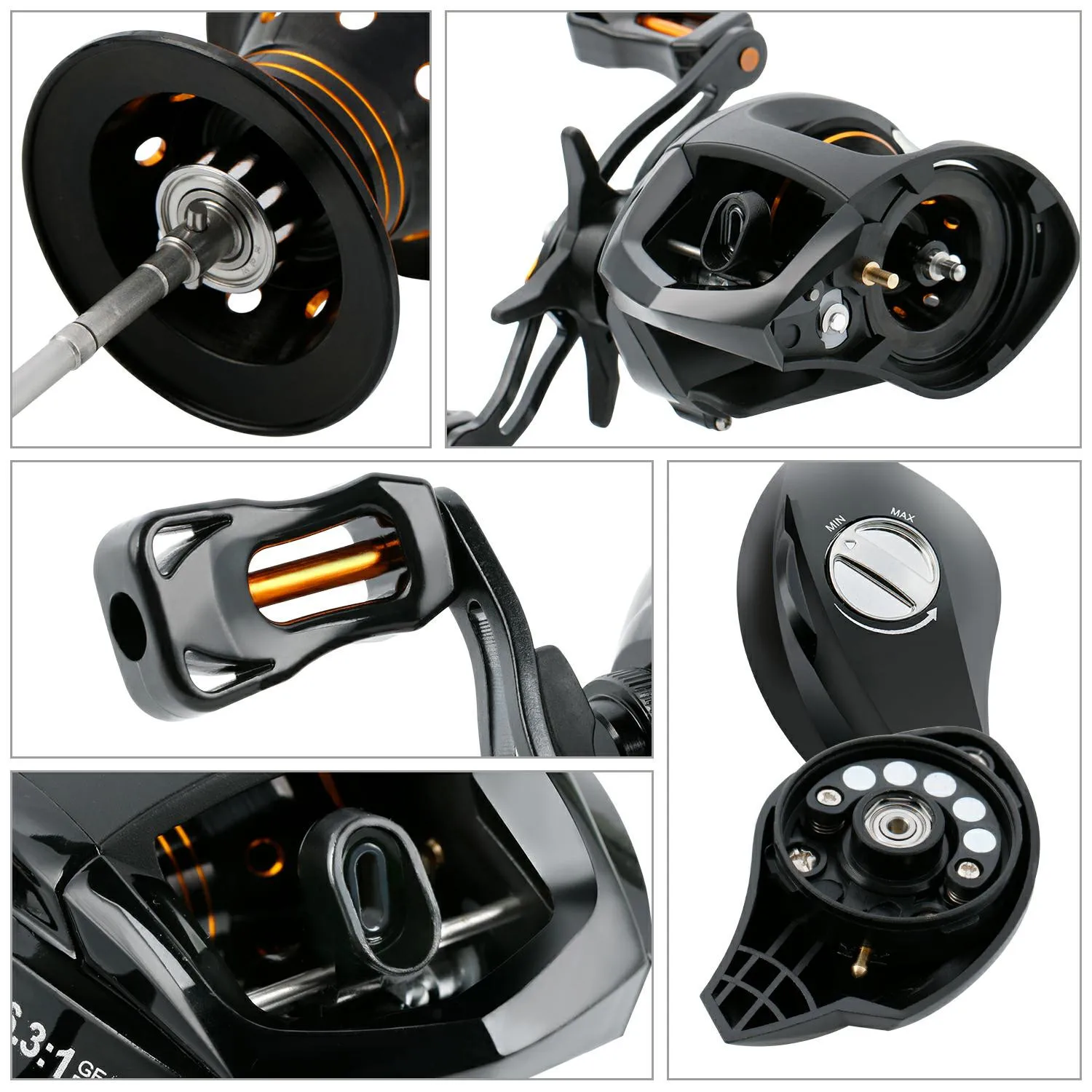  Sougayilang Casting Fishing Rod and Baitcasting Reel Combo Portable Travel Fishing Pole And 12+1BB 