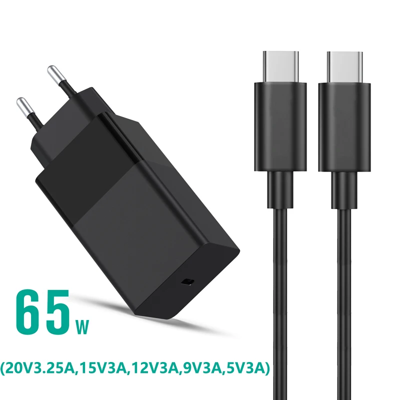 65W Usb Type C Charger 20V 3.25A GaN Power Adapter for Macbook HP Huawei Asus Lenovo Laptop Power Supply Adapter