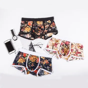 

men's sexy underwear cotton comfortable boxer jockstrap Men Sexy Lingerie Lace Boxer Breathable Underwear Panties